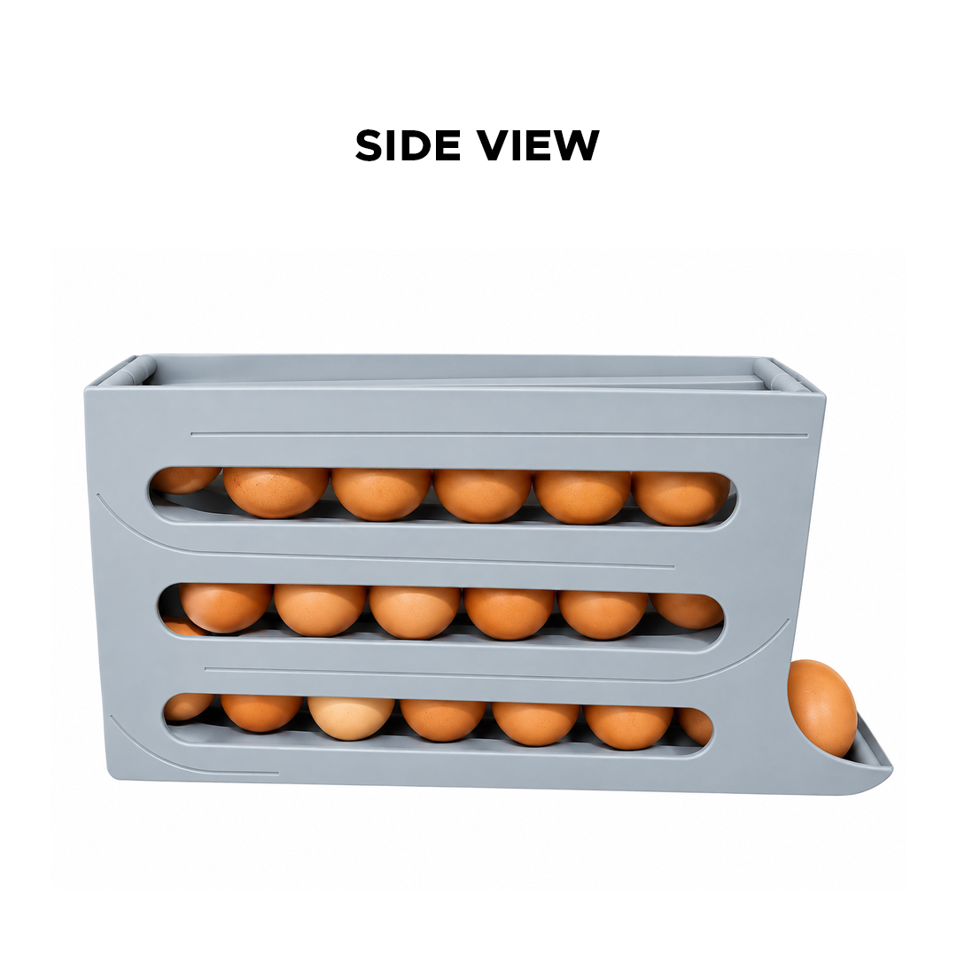 A modern egg dispenser filled with eggs